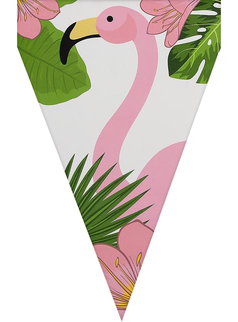 1 guirnalda de banderines de flamencos - Tropical flamingos - Funiglobal | Funidelia