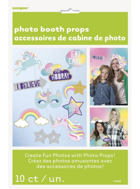 10 complementos variados para photocall de unicornio - Happy Unicorn - Unique | Funidelia