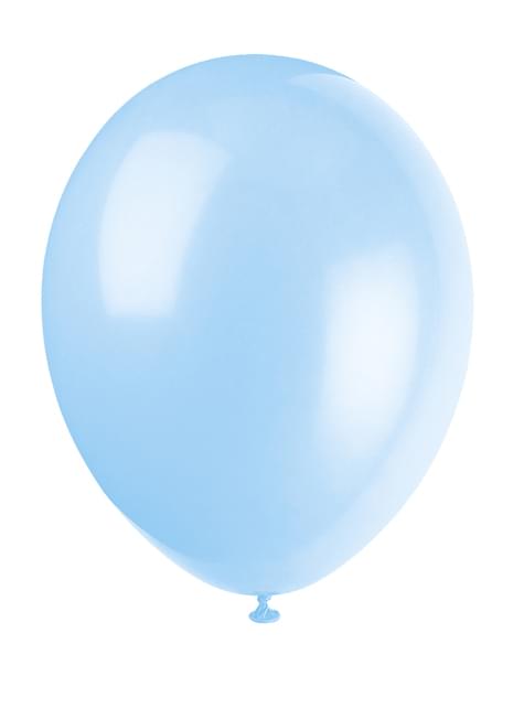 10 globos color azul cielo (30 cm) - Línea Colores Básicos - Unique | Funidelia