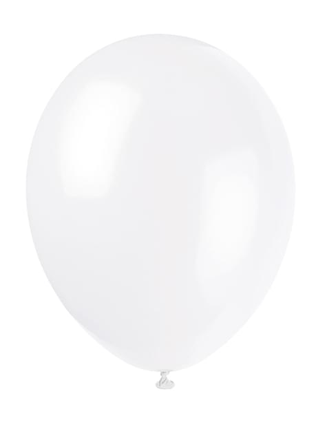 10 globos color blanco (30 cm) - Línea Colores Básicos - Unique | Funidelia