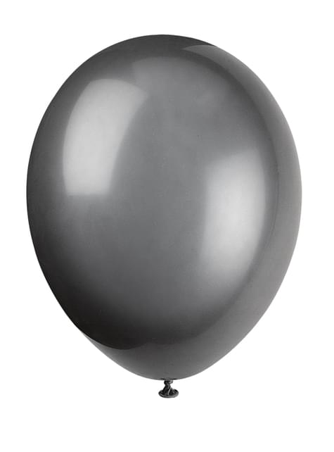 10 globos color negro (30 cm) - Línea Colores Básicos - Unique | Funidelia