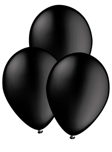 10 globos color negro - Colores lisos