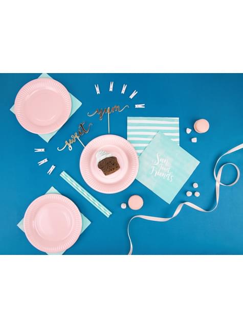 10 pajitas azules cielo de papel - Blue 1st Birthday