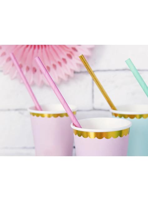 10 pajitas rosas pastel de papel - Partydeco | Funidelia