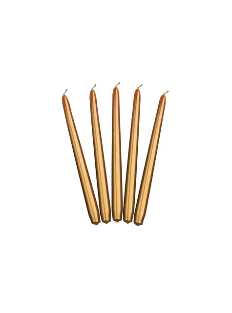 10 velas doradas (24 cm) - Partydeco | Funidelia