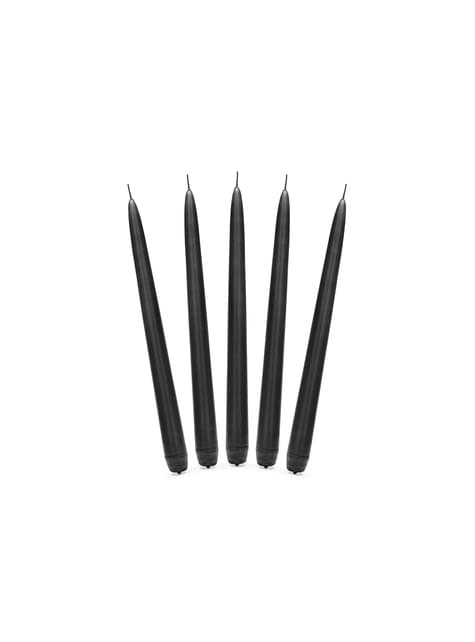 10 velas negras mate (24 cm) - Partydeco | Funidelia