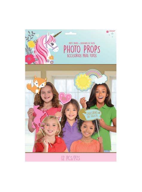 12 complementos para photocall de unicornio - Pretty Unicorn - AMSCAN | Funidelia