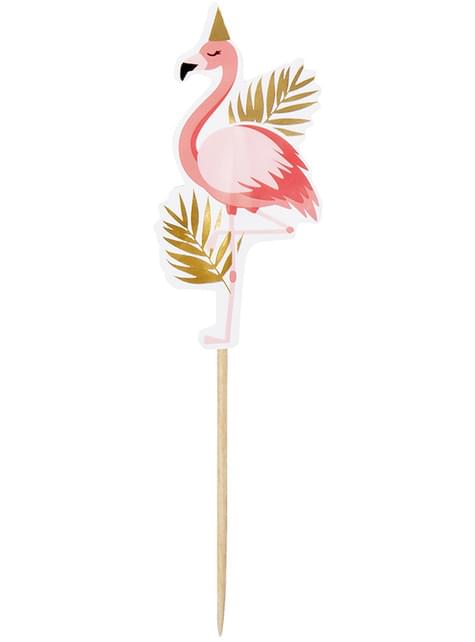 12 palillos decorativos de flamencos - Flamingo Party - Boland | Funidelia