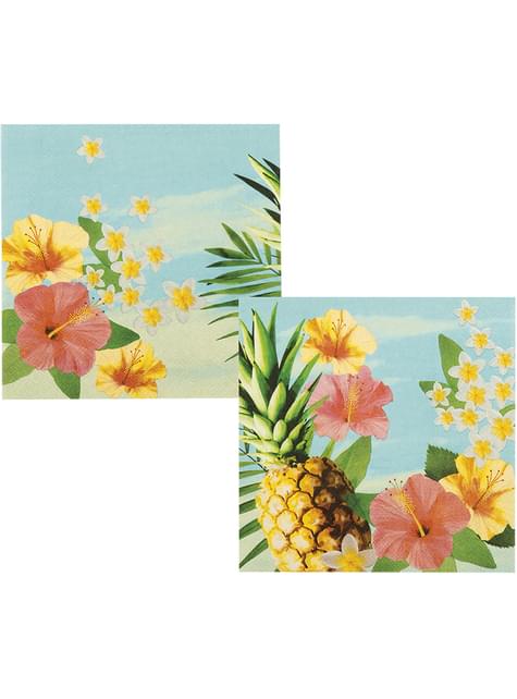 12 servilletas con flores y piñas (33x33 cm) - Paradise Collection - Boland | Funidelia
