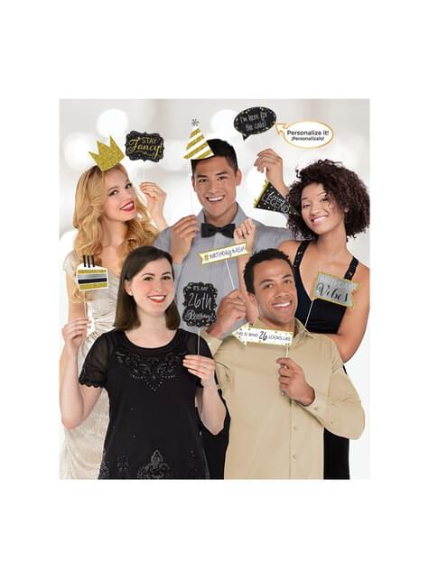13 accesorios photocall Gold Celebration - AMSCAN | Funidelia