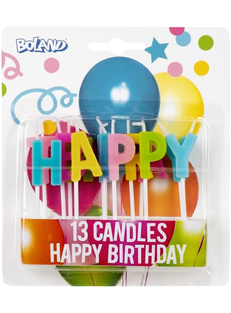 13 velas “Happy Birthday“ con lunares y estrellas - Boland | Funidelia