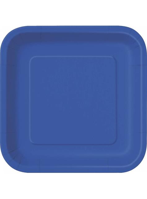 14 platos cuadrados azul oscuro (23 cm) - Línea Colores Básicos - Unique | Funidelia