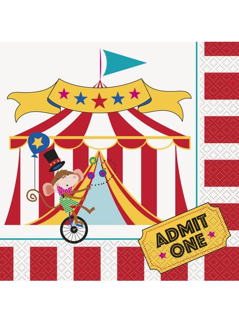 16 servilletas (33x33 cm) - Circus Carnival - Unique | Funidelia