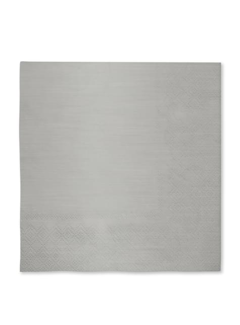 16 servilletas color plateado (33x33cm) - Colores lisos - Funiglobal | Funidelia