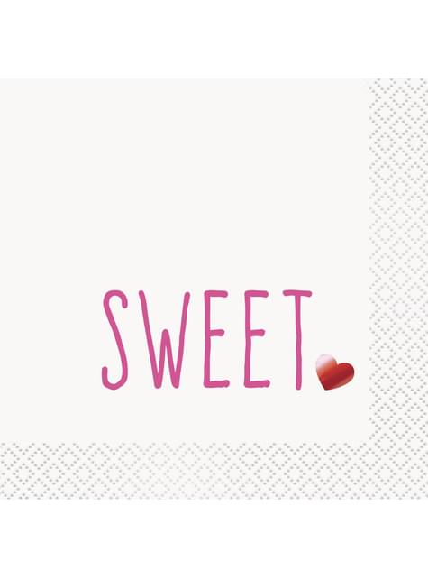 16 servilletas de cóctel dulce corazón (13x13 cm) - Red Foil Programme - Unique | Funidelia