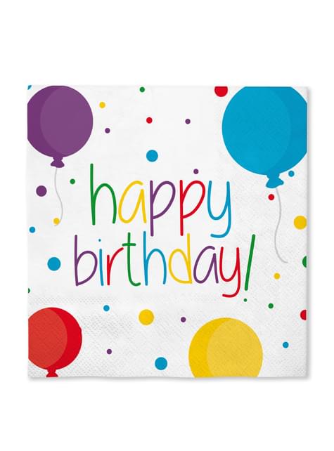 16 servilletas de cumpleaños (33x33cm) - Happy Birthday - Funiglobal | Funidelia