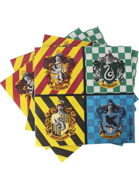 16 servilletas de Harry Potter (33x33cm) - Hogwarts Houses - Funiglobal | Funidelia