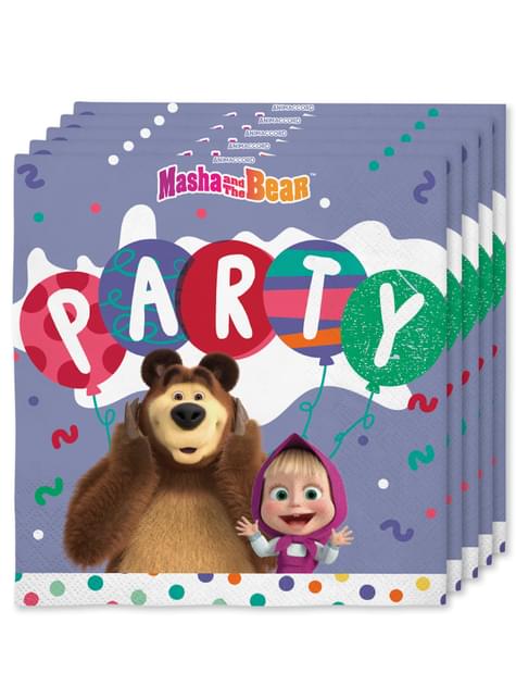 16 servilletas de Masha y el Oso (33x33cm) - Funiglobal | Funidelia