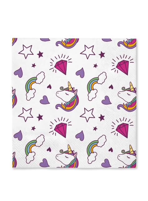 16 servilletas de unicornio (33x33cm) -Lovely Unicorn - Funiglobal | Funidelia