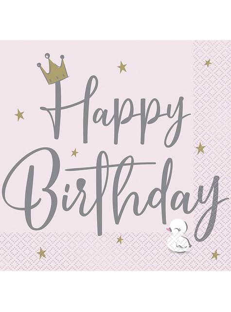 16 servilletas rosa cisne (33x33cm) - Swan Birthday - Unique | Funidelia