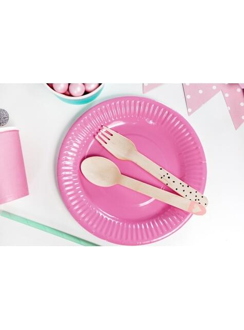 18 cubiertos estampados negro de madera - Partydeco | Funidelia