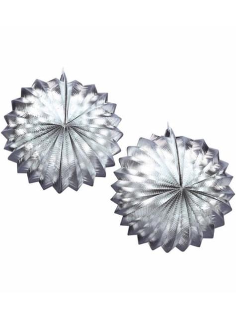 2 Faroles decorativos plateados - Widmann | Funidelia