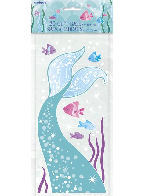 20 bolsas para chucherías cola de sirena - Sirena bajo del mar - Unique | Funidelia