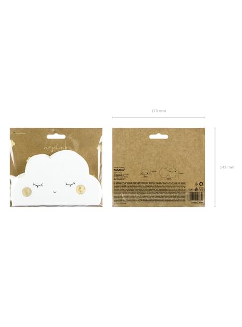 20 servilletas blancas con forma de nube de papel (32x19 cm) - Golden Sky - Partydeco | Funidelia