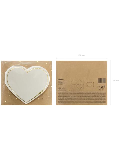 20 servilletas de corazón (11 x 13 cm) - Partydeco | Funidelia