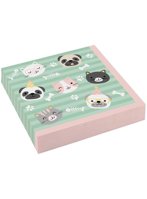 20 servilletas de gatos y perros (33x33 cm) - Hello Pets - AMSCAN | Funidelia