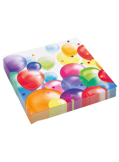 20 servilletas de globos (33x33 cm) - AMSCAN | Funidelia