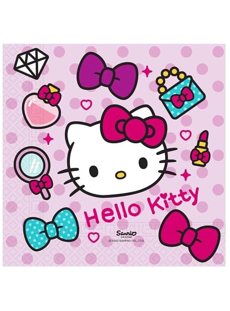 20 servilletas de Hello Kitty (33x33cm) - Hello Kitty Hearts - Procos | Funidelia