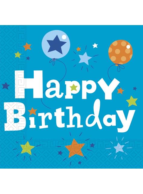 20 servilletas Happy Birthday Boy (33x33 cm) - Procos | Funidelia