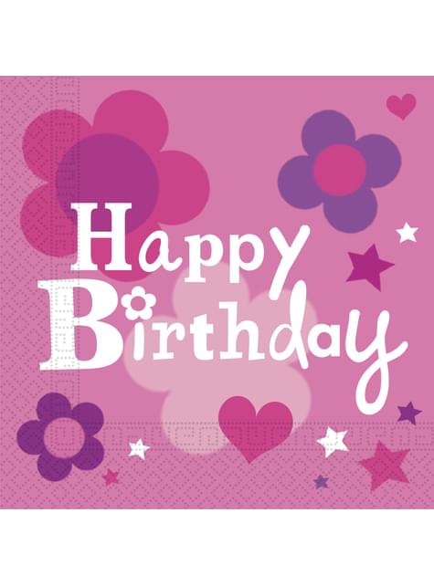 20 servilletas Happy Birthday Girl (33x33 cm) - Procos | Funidelia