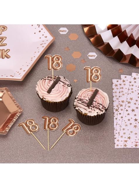 20 toppers decorativos “18“ en oro rosa - Glitz & Glamour Pink & Rose Gold - Neviti | Funidelia