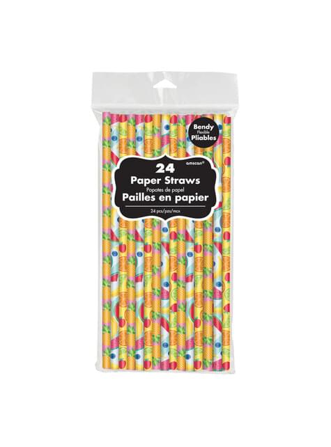 24 pajitas de papel tutti fruti - AMSCAN | Funidelia