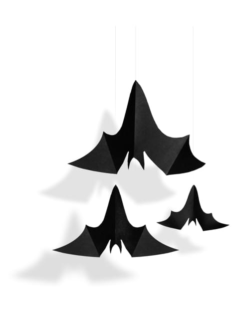 3 colgantes decorativos de murciélagos - Halloween