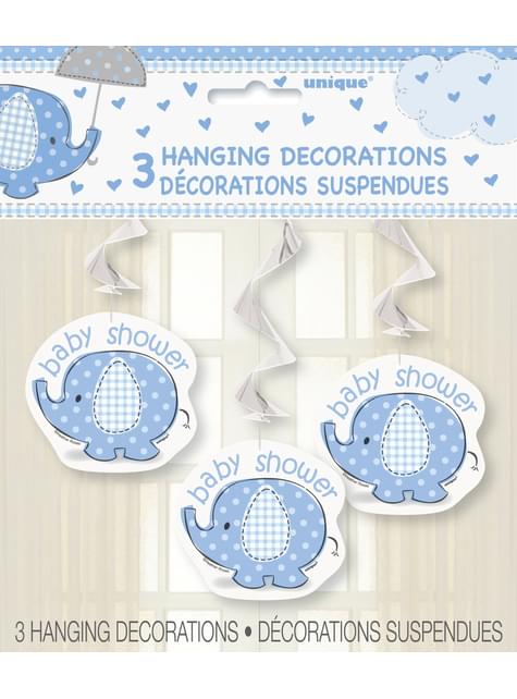 3 decoraciones colgantes azules - Umbrellaphants Blue - Unique | Funidelia