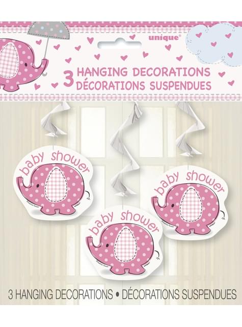 3 decoraciones colgantes rosas - Umbrellaphants Pink - Unique | Funidelia