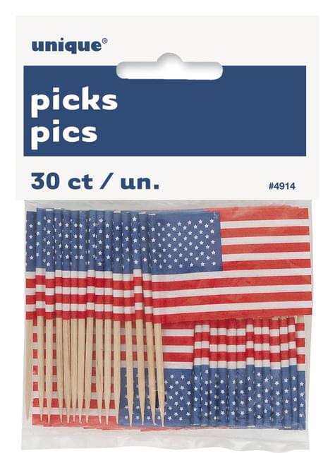 30 toppers decorativos Bandera de USA - American Party - Unique | Funidelia