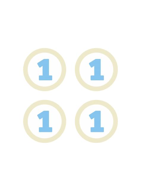 4 elementos decorativos para mesa 1st Birthday azules - Blue First Birthday - Partydeco | Funidelia