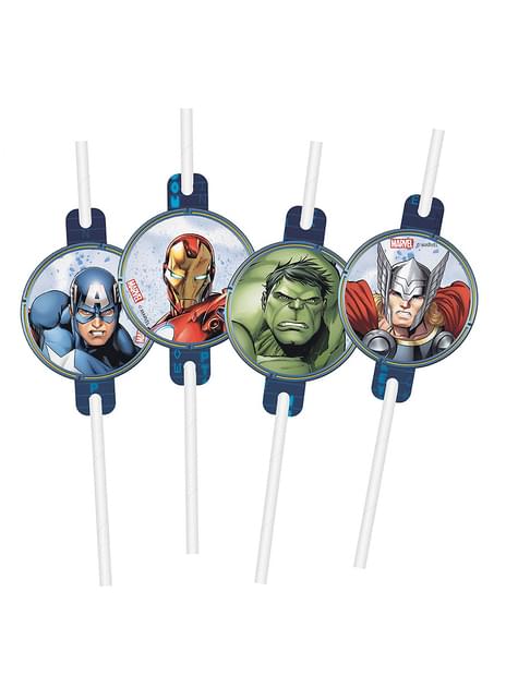 4 pajitas de Los Vengadores - Procos | Funidelia