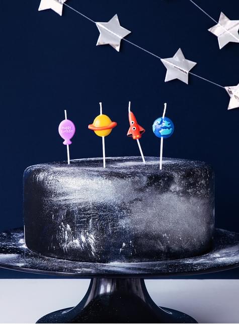 4 velas de cumpleaños - Space Party