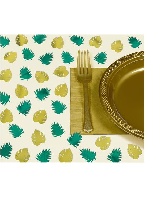 48 manteles individuales con estampado de hojas - Tropical Gold - AMSCAN | Funidelia