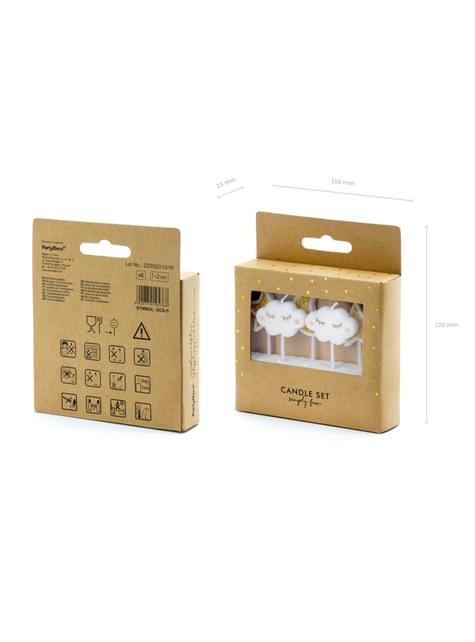 5 velas de nubes y estrellas (2-3 cm) - Little Star