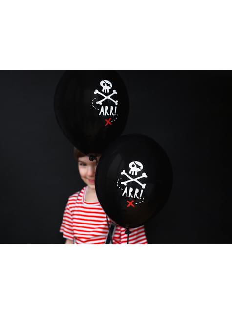50 globos de látex con calavera pirata negro (30 cm) - Pirates Party - Partydeco | Funidelia