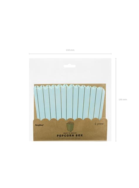 6 cajas de palomitas azules con rayas doradas de papel - Touch of Gold