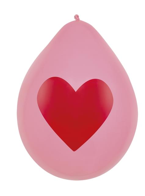 6 globos amor con corazones dorados (25 cm) - Boland | Funidelia