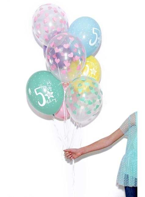 6 globos con corazones verdes (30 cm) - Partydeco | Funidelia