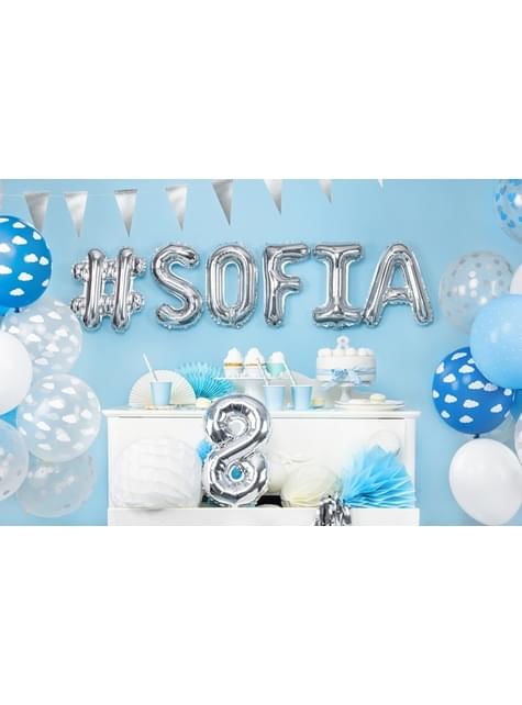 6 globos con nubes azul semiclaro (30 cm) - Partydeco | Funidelia